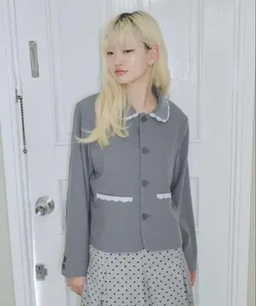 Smyeon 레이스 컴팩트 자켓 그레이