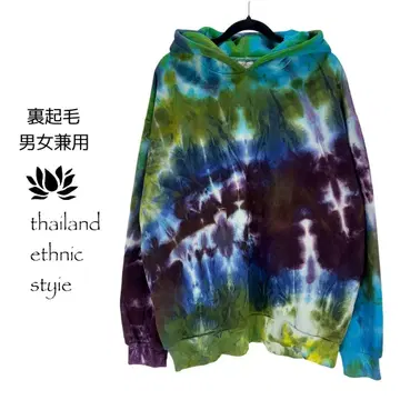 [ 새상품 ] 후드 부착 후드티 속기모 타이다이 염색 남녀 공용 F930