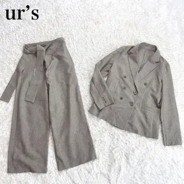 유어스 더블 브레스트 린넨 라이크 팬츠 수트 셋업 최근 모델