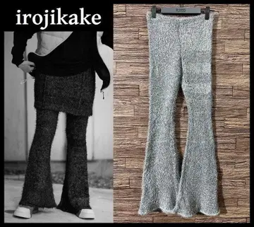 미사용 보관품 23AW 이로지카케 플레어 모헤어 혼방 니트 스트레치 팬츠