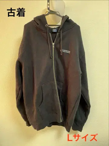 us 구제 의류 지퍼 후드티 블랙 L 사이즈