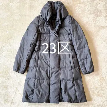 새상품급! 23구 숄카라 롱 다운 코트 그레이 38 M
