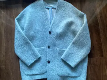 yori 울 모헤어 샤기 자켓 블루