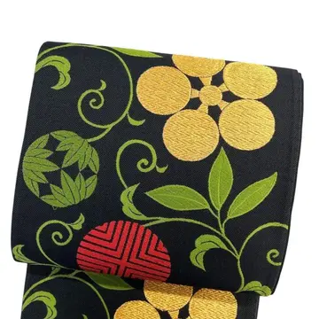 후쿠로 오비 당초 무늬 당화 무늬 꽃 무늬 금실 기모노 112b p ms