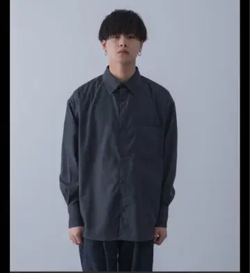 테루/와이드 실루엣 셔츠 차콜