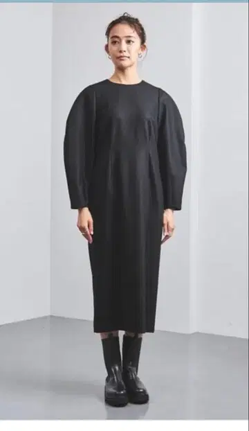 블랙 롱 원피스 긴팔