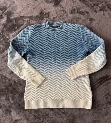 [ GOSTAR DE FUGA/고스타르지후가/니트/블루 화이트/46