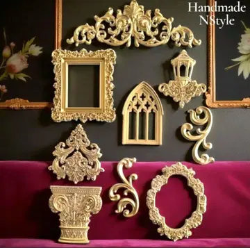 앤티크 장식 로코코풍 리프 궁전 골드 앤티크 프랑스