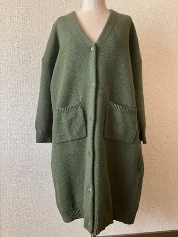 URBAN RESEARCH DOORS 올리브 그린 니트 가디건