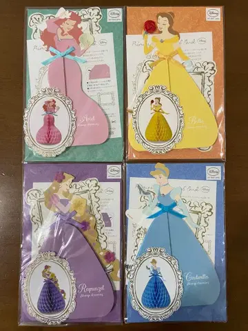 디즈니 프린세스 허니콤 카드 4개 세트