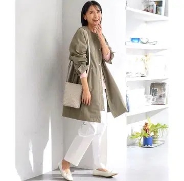 23구 라이트 트윌 노카라 코트