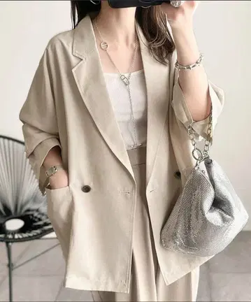 Classicalelf 돌먼 슬리브 오버 사이즈 더블 테일러드 자켓