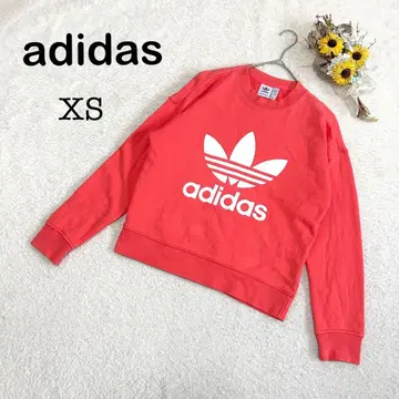 [ adidas 아디다스 ] 빅 로고 트레이닝복 맨투맨 핑크 계열 XS