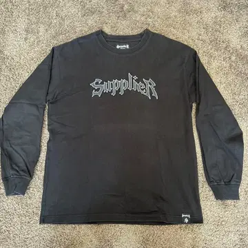 Supplier 블랙 롱 슬리브 티셔츠 L