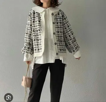 unminou 앙미누 트위드 자켓 블랙