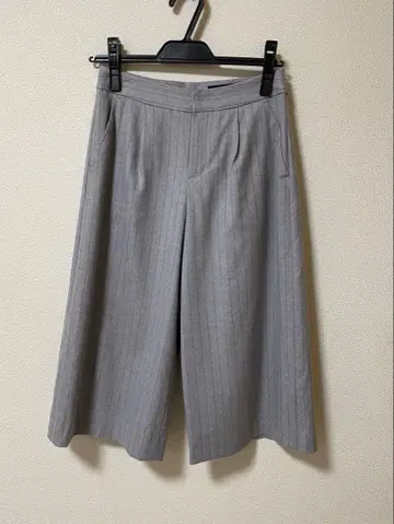 언타이틀 가우초 팬츠 그레이 스트라이프 와이드 팬츠 사이즈 0