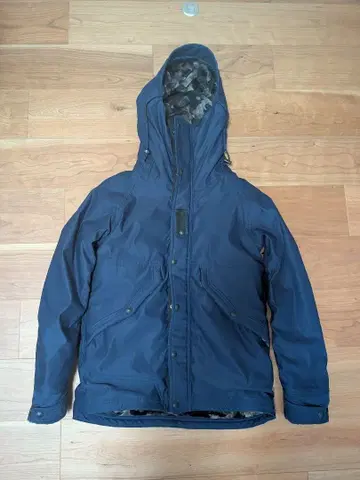 네이비 마운틴 파카 후드 부착