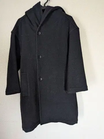 prit 블랙 후드 부착 코트