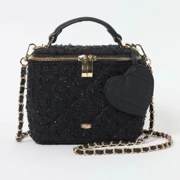 블랙 트위드 숄더백