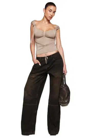 I AM GIA MISTY JEAN 로우라이즈 청바지