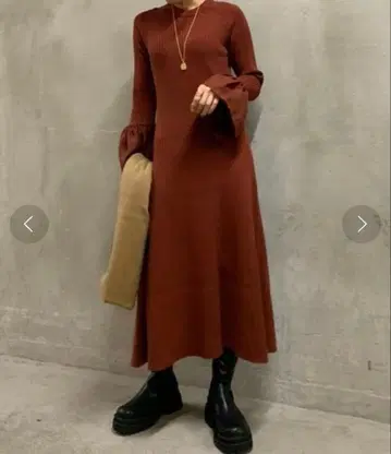 미라 오웬 니트 원피스 원피스 보르도