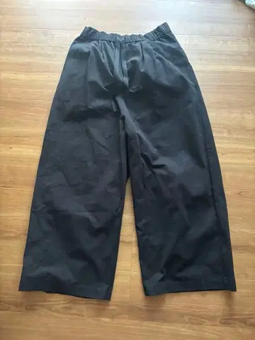 거즈 블랙 와이드 팬츠 면 100