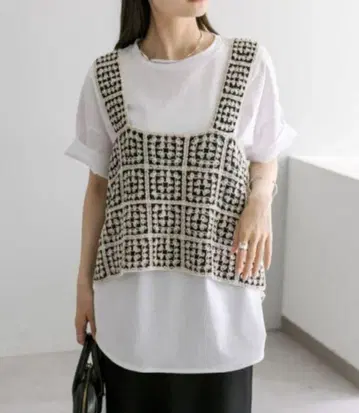 PUALCE CIN 퓨어세신 크로셰 뜨개질풍 뷔스티에 F