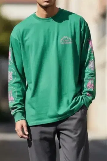 Black weirdos 그린 긴팔 티셔츠