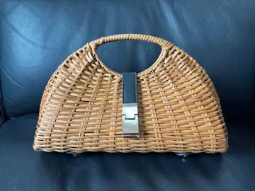 라탄 핸드백 브라운