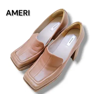 AMERI 플랫폼 힐 베이지 가죽 하이힐 L