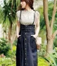 노엘라 하이웨스트 오버롤 스커트 S 새상품