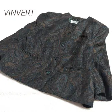 [ VINVERT ] 뱅베르 17BR 페이즐리 무늬 노카라 자켓