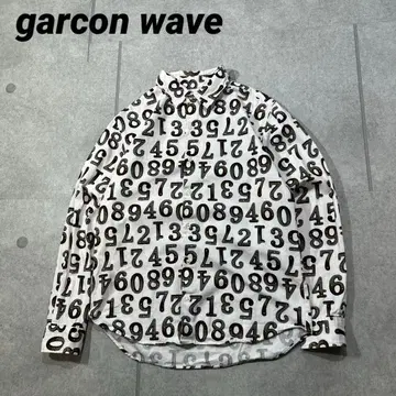 garcon wave 가르송 웨이브 올 패턴 긴팔 셔츠 숫자 넘버