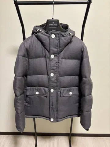 BEAMS 빔즈 후드 다운 자켓 그레이 사이즈 L