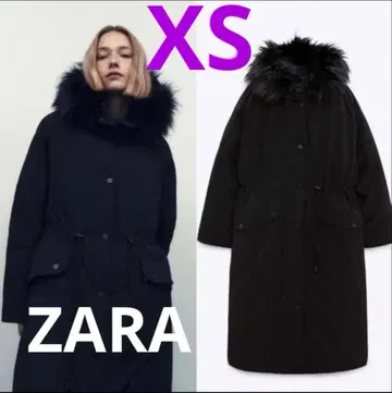 ZARA 퍼 퍼프 롱 코트