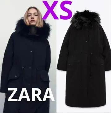 ZARA 퍼 퍼프 롱 코트
