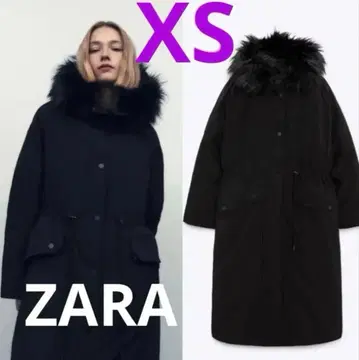 ZARA 퍼 퍼프 롱 코트