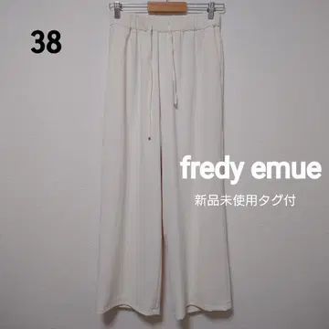 프레디에뮤 택 포함 새상품 드레이프감 트윌 스트레이트 이지 팬츠