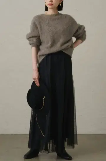 새상품 Loungedress 튤 플레어 스커트 블랙 프리