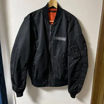 AVIREX USA 블랙 MA-1 플라이트 자켓