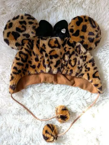 디즈니 팬 캡 레오파드 무늬 미니