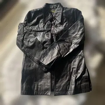 Cizenn 브라운 싱글 라이더 자켓 소가죽