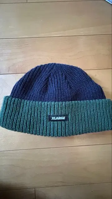 XLARGE 니트 모자 네이비 그린