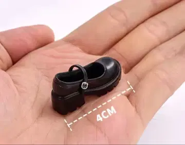 슈퍼돌피용 블랙 마리네 슈즈 4cm 2세트