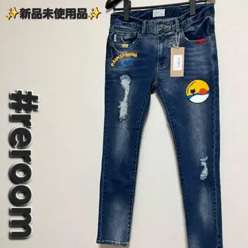 미사용 새상품 릴룸 자수 스키니 데님