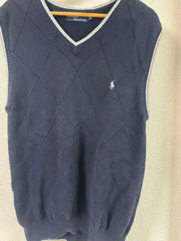 Polo 네이비 다이아몬드 패턴 베스트 XXL