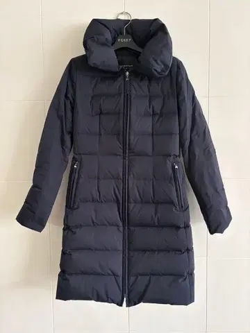 M 프리미어 볼륨 옷깃 다운 자켓 코트 34 네이비