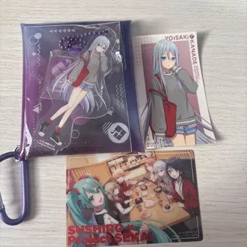 스시로 콜라보 요이사키 카나데 아크릴 파우치 & 스티커 콜라보 카드