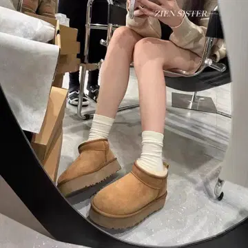 베이지 스웨이드풍 어그 부츠