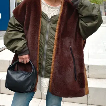 [ etsinta/에신타 ] 퍼 절개 자켓